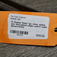 Pr Rubber Reins *gc, clean, stains, mnr thin/rubbed edges, paint? stains
