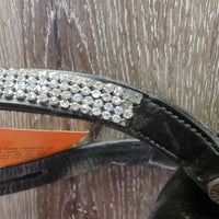 Monocrown Dressage Bridle, Buckles, Bling, Plain Reins *vgc, NO Flash, dirty, mnr missing bling
