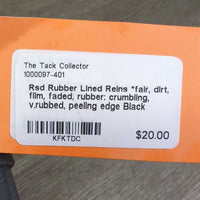 Rsd Rubber Lined Reins *fair, dirt, film, faded, rubber: crumbling, v.rubbed, peeling edge
