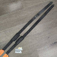 Soft Nylon Lined T Bar Stirrup Leathers, 2 Guards *gc, threads, stretched holes, dents

