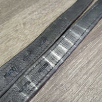 Soft Nylon Lined T Bar Stirrup Leathers, 2 Guards *gc, threads, stretched holes, dents
