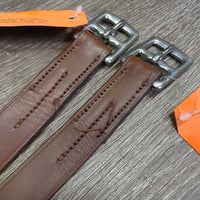 Soft Stirrup Leathers *vgc/fair, mnr dents, top cracks, uneven, UNSTITCHED corners, stains, rubs
