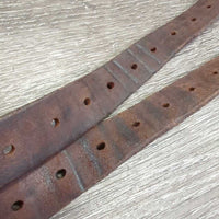 Soft Stirrup Leathers *vgc/fair, mnr dents, top cracks, uneven, UNSTITCHED corners, stains, rubs
