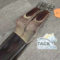 Padded Leather Girth, els *vgc/fair, clean, older, elastic: v.stretched, frayed & thin
