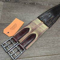 Thick Padded Leather Girth, els *vgc/fair, clean, older, stains, rubs, mnr hairy seams, UNSTITCHED seam
