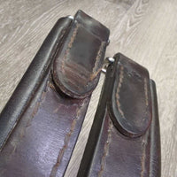 Thick Padded Leather Girth, els *vgc/fair, clean, older, stains, rubs, mnr hairy seams, UNSTITCHED seam

