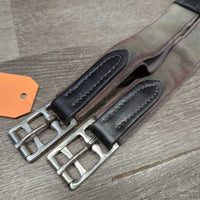 Padded Leather Girth, els *gc, clean, stretched elastic, stains, rubs, hairy seams, older
