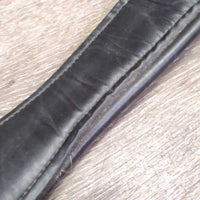 Padded Leather Girth, els *gc, clean, stretched elastic, stains, rubs, hairy seams, older
