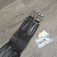 Padded Leather Girth, els *gc, clean, stretched elastic, stains, rubs, hairy seams, older
