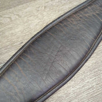 Padded Leather Girth, 2x els *gc/fair, older, clean, stretched & frayed elastic, creases, rubs, hairy seams
