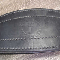 Leather Short Girth, 2x els *gc, older, clean, stretched els, mnr rust, curled edges
