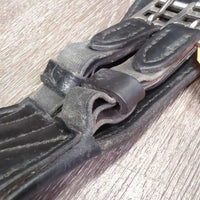 Leather Short Girth, 2x els *gc, older, clean, stretched els, mnr rust, curled edges
