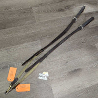 Soft Leather & Elastic Side Reins, Roller Buckles *gc, dirty, marker, rubs, scraped edges
