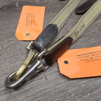 Soft Leather & Elastic Side Reins, Roller Buckles *gc, dirty, marker, rubs, scraped edges
