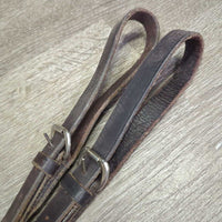 Soft Leather & Elastic Side Reins, Roller Buckles *gc, dirty, marker, rubs, scraped edges
