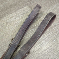 Soft Leather & Elastic Side Reins, Roller Buckles *gc, dirty, marker, rubs, scraped edges
