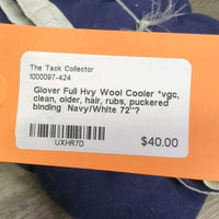 Full Hvy Wool Cooler *vgc, clean, older, hair, rubs, puckered binding
