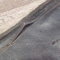 Suede Half Chaps *fair, rubs, stains, dirty, faded, unstitched seams, stretched elastics, threads
