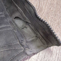 Leather Half Chaps *gc/fair, holey lining, rubs, bubbled/peeliog, unstitched edge, frayed elastics, dirty, hair
