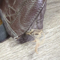 Leather Half Chaps *vgc/gc, clean, edge rubs, stains & rubs, unstiched edge
