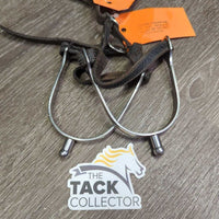 Ball End Spurs, Schockemohle? Soft Double Leather Spur Straps *vgc, clean, rubs, scrapes, dents

