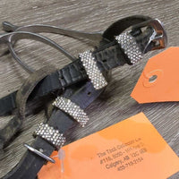 Fine Round Sm Hammerhead Spurs, Leather Spur Straps, Bling *gc, clean & dirty, scratches, scuffs, peeling bling
