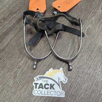 Fine Round Sm Hammerhead Spurs, Leather Spur Straps, Bling *gc, clean & dirty, scratches, scuffs, peeling bling
