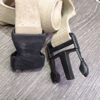 2x 22' Cotton Driving Lines, Plastic Snap *gc, stained, dingy, dirt, pilly, rubs, frays
