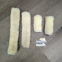 4 Fleece Halter Fuzzies, bag *2 like new, 2: clean, mnr hair & stains
