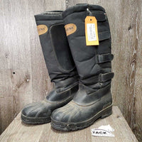 Pr Winter Riding Boots, velcro, felt liners *gc, dirt, mnr faded, rubs & scrapes, older
