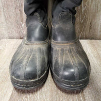 Pr Winter Riding Boots, velcro, felt liners *gc, dirt, mnr faded, rubs & scrapes, older
