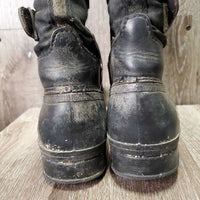 Pr Winter Riding Boots, velcro, felt liners *gc, dirt, mnr faded, rubs & scrapes, older

