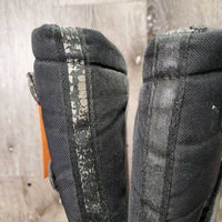 Pr Winter Riding Boots, velcro, felt liners *gc, dirt, mnr faded, rubs & scrapes, older
