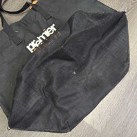 Hvy Nylon & Mesh Bottom Tote Bag *gc/fair, clean, snags, threads, peeling, rough edges & straps, v.cracked & peeling lining
