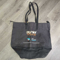 Hvy Nylon & Mesh Bottom Tote Bag *gc/fair, clean, snags, threads, peeling, rough edges & straps, v.cracked & peeling lining
