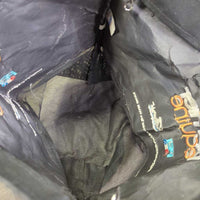 Hvy Nylon & Mesh Bottom Tote Bag *gc/fair, clean, snags, threads, peeling, rough edges & straps, v.cracked & peeling lining
