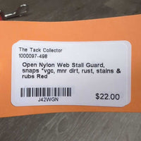 Open Nylon Web Stall Guard, snaps *vgc, mnr dirt, rust, stains & rubs
