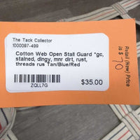 Cotton Web Open Stall Guard *gc, stained, dingy, mnr dirt, rust, threads rus
