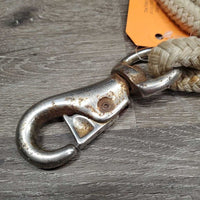 Round Nylon Horsemanship - Lunge Line, bull snap *gc, frayed end, rubs, stains, frays, dirt, rust
