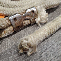 Round Nylon Horsemanship - Lunge Line, bull snap *gc, frayed end, rubs, stains, frays, dirt, rust
