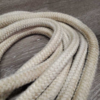 Round Nylon Horsemanship - Lunge Line, bull snap *gc, frayed end, rubs, stains, frays, dirt, rust
