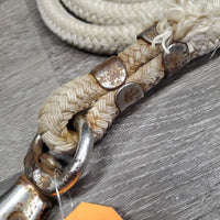 Round Nylon Horsemanship - Lunge Line, bull snap *gc, frayed end, rubs, stains, frays, dirt, rust
