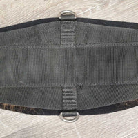 Wide Roper Neoprene & Nylon Web Cinch, velcro Liner, 2x D Rings *vgc, clean, hairy, residue, creased/bumpy bottom
