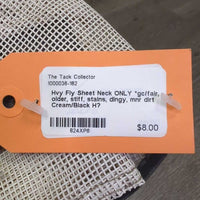 Hvy Fly Sheet Neck ONLY *gc/fair, older, stiff, stains, dingy, mnr dirt
