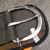 Wide Roper Neoprene & Nylon Web Cinch, velcro Liner, 2x D Rings *vgc, clean, residue, creaesed/bumpy bottom
