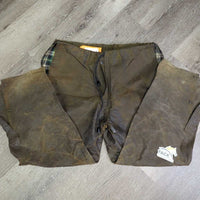 Oilskin Pants, drawstring waist *fair, rubs, older, stains, scratches, Seat: .rubs, unstitched, stains & frayed
