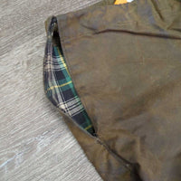 Oilskin Pants, drawstring waist *fair, rubs, older, stains, scratches, Seat: .rubs, unstitched, stains & frayed
