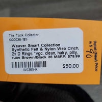 Synthetic Felt & Nylon Web Cinch, 2x D Rings *vgc, clean, hairy, pilly, rubs
