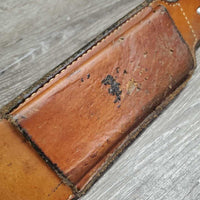 3" W Soft Thick Leather Back Cinch, connector strap, Keepers *vgc/gc, dents, scrapes, curled edge, mnr dirt, slices
