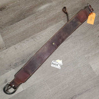 3" W Soft Thick Leather Back Cinch, connector strap, Keepers *vgc/gc, dents, scrapes, curled edge, mnr dirt, slices
